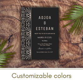 Bröllopsinbjudan till mötena Mönster Black Bohemia Inbjudningar