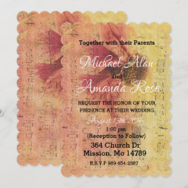 Bröllopsinbjudan till musik noter och Daisy Inbjudningar