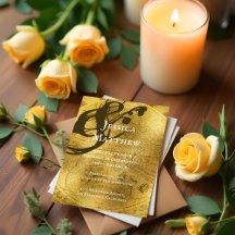 Bröllopsinbjudan till Noque Rustic Guld Karta