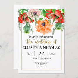 Bröllopsinbjudan till opies Watercolor-bröllop