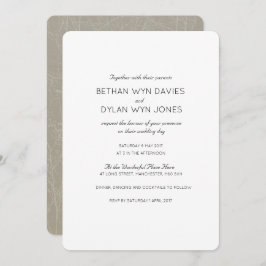 Bröllopsinbjudan till Oyster/Mink "Träd" Inbjudningar