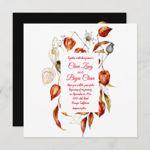 Bröllopsinbjudan till Physalis (kinesisk Lantern) Inbjudningar