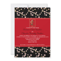 Bröllopsinbjudan till Red and Black Cherry Blommar