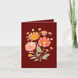 Bröllopsinbjudan till Retro-Blommigten med vikt Inbjudan
