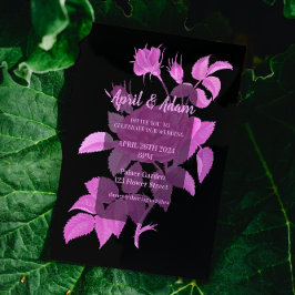Bröllopsinbjudan till Ro i Svarta och Shock rosa Inbjudningar