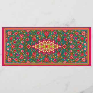 Bröllopsinbjudan till rosa och Aqua Moroccan Inbjudningar
