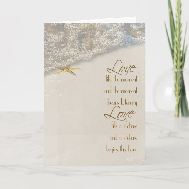 Bröllopsinbjudan till Seashore Star Inbjudan (Framsida)