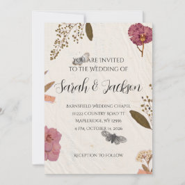Bröllopsinbjudan till Shabby chic Bröllop Pressed  Inbjudningar
