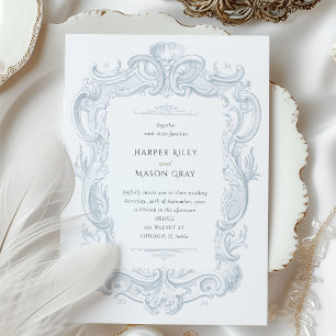Bröllopsinbjudan till Silver Elegance Baroque Inbjudningar