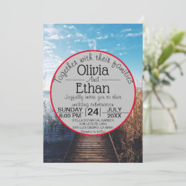 Bröllopsinbjudan till Sjölandskap strand firande Inbjudningar