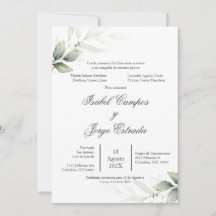 Bröllopsinbjudan till spanska Grey Wedding
