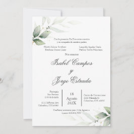 Bröllopsinbjudan till spanska Grey Wedding Inbjudningar