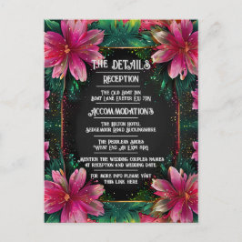 Bröllopsinbjudan till stor Blommigt Vykort