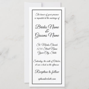 Bröllopsinbjudan till Tall Smala Calligraphy Weddi