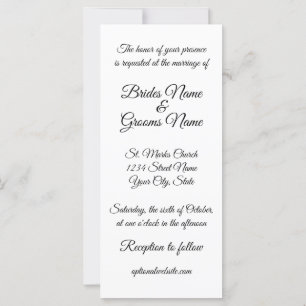 Bröllopsinbjudan till Tall Smala Calligraphy Weddi