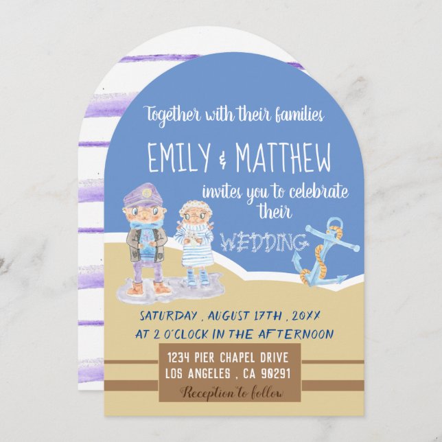 Bröllopsinbjudan till Tecknaden för utlopp av rökt Inbjudningar (Fram/baksida)