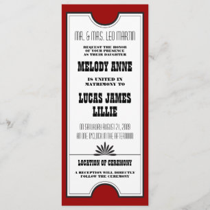 Bröllopsinbjudan till Theater Biljett Inbjudningar