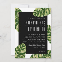 Bröllopsinbjudan till Tropical Handflatan Träd Bea Inbjudningar