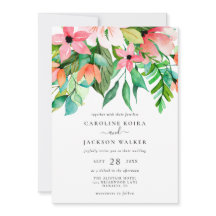 Bröllopsinbjudan till tropiska blommor