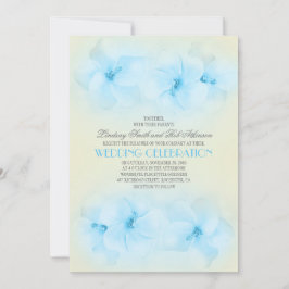 bröllopsinbjudan till turkos strand med hibiscus inbjudningar