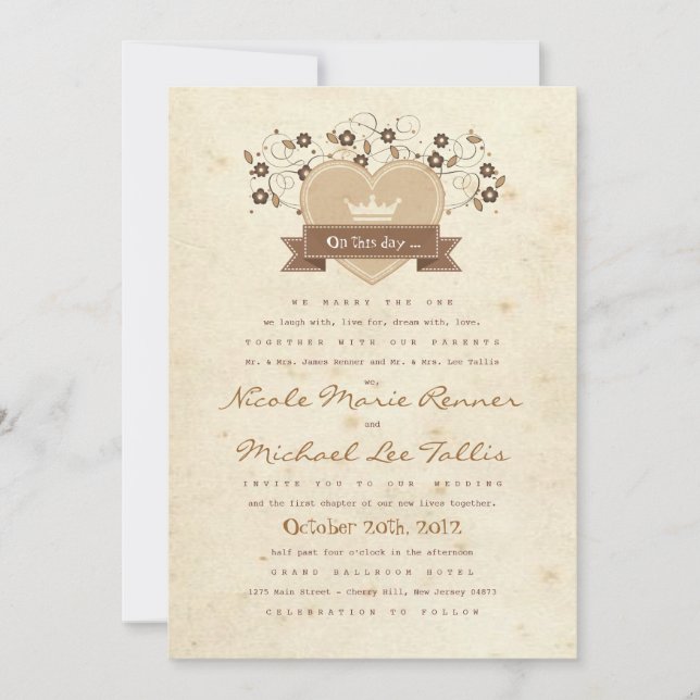 Bröllopsinbjudan till Vapenskölden i storybook Inbjudningar (Framsida)