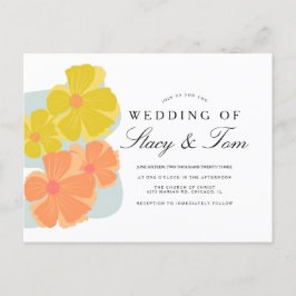 Bröllopsinbjudan till Vår Bloom Cosmos Hand plocka Vykort