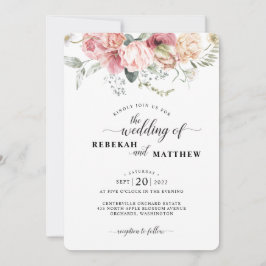 Bröllopsinbjudan till vår Tulip Watercolor Bouquet Inbjudningar