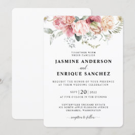 Bröllopsinbjudan till vår Tulip Watercolor Bouquet Inbjudningar