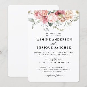 Bröllopsinbjudan till vår Tulip Watercolor Bouquet Inbjudningar