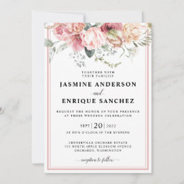 Bröllopsinbjudan till vår Tulip Watercolor Bouquet Inbjudningar