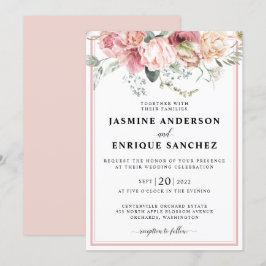 Bröllopsinbjudan till vår Tulip Watercolor Bouquet Inbjudningar