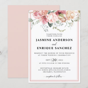 Bröllopsinbjudan till vår Tulip Watercolor Bouquet Inbjudningar