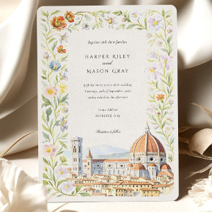 Bröllopsinbjudan till vattenfärgen Florence Tuscan Inbjudningar