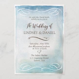 Bröllopsinbjudan till vattentorkare i Blåhavet ell Inbjudningar