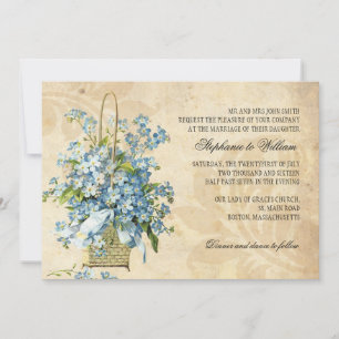 Bröllopsinbjudan till Vintage Flower Basket Inbjudningar