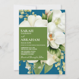 Bröllopsinbjudan till vita Orchids Inbjudningar