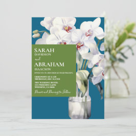 Bröllopsinbjudan till vita Orchids Inbjudningar