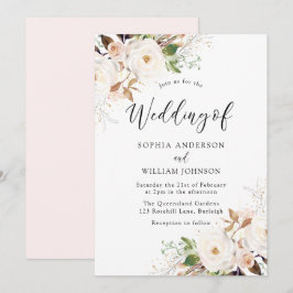 Bröllopsinbjudan till  Vita Wonderland Flowers Inbjudningar