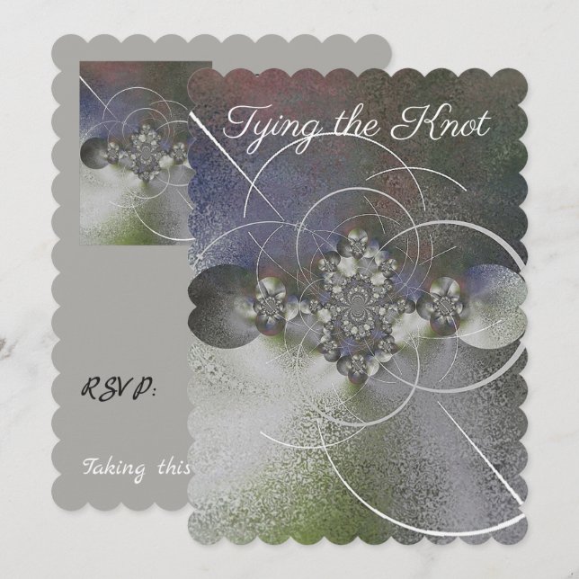 Bröllopsinbjudan till "White Elegance" Inbjudningar (Fram/baksida)