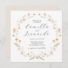 Bröllopsinbjudan till Wildblomma Boho