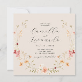 Bröllopsinbjudan till Wildblomma Boho