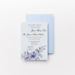 Bröllopsinbjudan till Wildblomma Periwinkle Inbjudningar