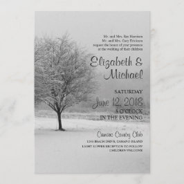 Bröllopsinbjudan till Winter Snö Inbjudningar