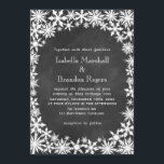 Bröllopsinbjudan till Winter-Winter-Winter-Snöre Inbjudningar<br><div class="desc">Ljusa snöflingor på en illustrerad krita-bakgrund dekorerar denna inbjudan till vintern-bröllopet. Om det behövs fler objekt i den här samlingen kan du kontakta oss på prettyfancyinvites@gmail.com med din begäran.</div>