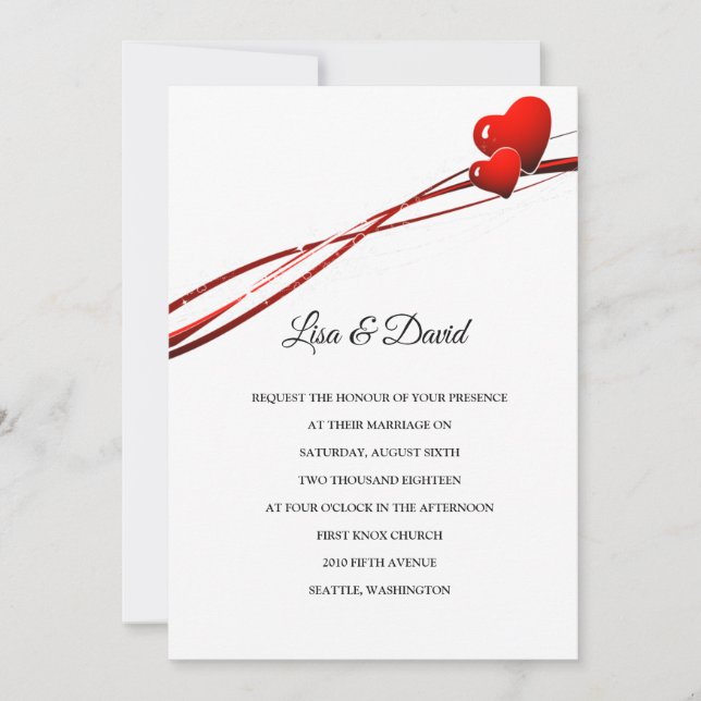 Bröllopsinbjudan-två hörn inbjudningar (Framsida)