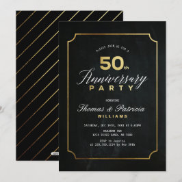 Bröllopsinbjudan Typograph Gold 50-årsjubileum Inbjudningar