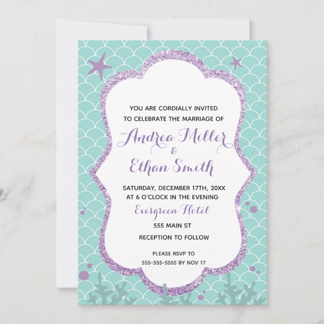 Bröllopsinbjudan under havsbukten inbjudningar (Framsida)