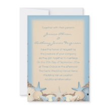 Bröllopsinbjudan Vackra Snäckor för tropisk persik