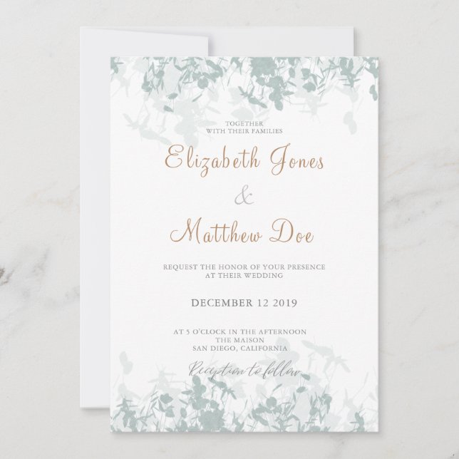 Bröllopsinbjudan Vår bröllop Guld Inbjudningar (Framsida)