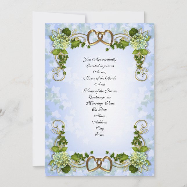 Bröllopsinbjudan Vår Hydrangeas Inbjudningar (Framsida)